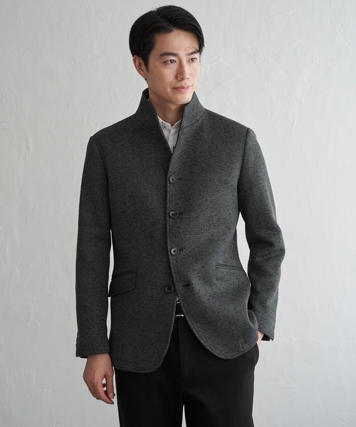 IKKA LOUNGE(イッカラウンジ)の「ウールライクニットスタンドジャケット(カバーオール・メンズ・グレー/ネイビー・M/L/XL/S)」の5枚目の写真