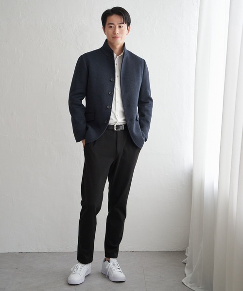 IKKA LOUNGE(イッカラウンジ)の「ウールライクニットスタンドジャケット(カバーオール・メンズ・グレー/ネイビー・M/L/XL/S)」の9枚目の写真