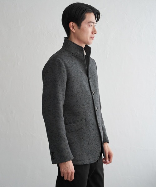IKKA LOUNGE(イッカラウンジ)の「ウールライクニットスタンドジャケット(カバーオール・メンズ・グレー/ネイビー・M/L/XL/S)」の12枚目の写真