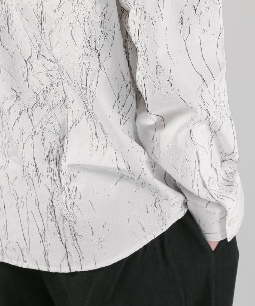 LUXSTYLE(ラグスタイル)の「クラック柄クリンクルシャツ(シャツ/ブラウス・メンズ・ホワイト/ブラック・L/M)」の11枚目の写真