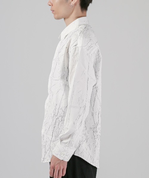 LUXSTYLE(ラグスタイル)の「クラック柄クリンクルシャツ(シャツ/ブラウス・メンズ・ホワイト/ブラック・L/M)」の12枚目の写真