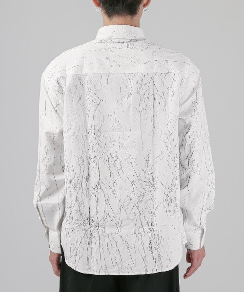 LUXSTYLE(ラグスタイル)の「クラック柄クリンクルシャツ(シャツ/ブラウス・メンズ・ホワイト/ブラック・L/M)」の13枚目の写真