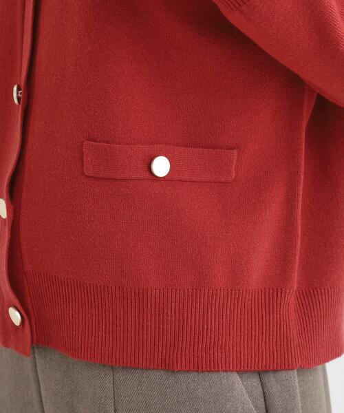 DRESKIP（ドレスキップ）の「【セットアップ可/洗濯機可】もちもちタッチが心地よい クルーネックカーディガン（カーディガン/ボレロ・レディース・ダークブラウン/ブラック/レッド系1・01/02/03/04）」の21枚目の写真