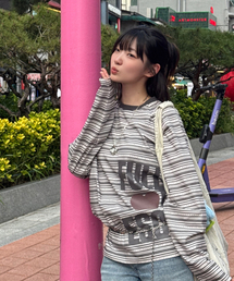 フルラブ ESCF エンドグレー スター ロゴ ストライプ フルプリント ロングスリーブ