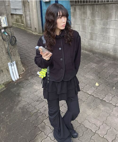 パンツ Asymmetrical Drape Pants (FL-245_Black) Asymmetrical Drape Pants (FL-245_Black)（その他パンツ）｜FLAREUP
