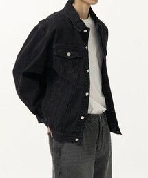 TOFFEE（トフィー）の「ウォッシュドデニムトラッカージャケット (WASHED BLACK)（デニムジャケット）」