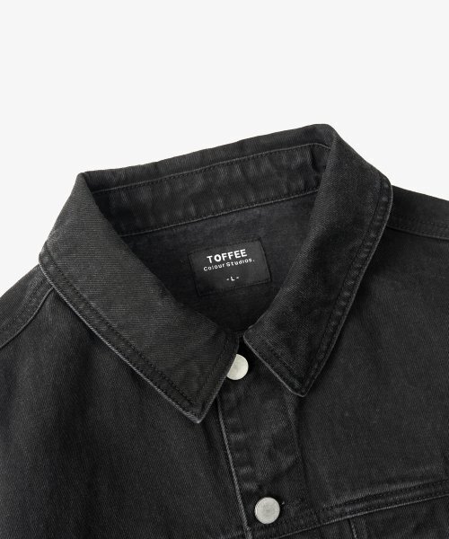 TOFFEE(トフィー)の「ウォッシュドデニムトラッカージャケット (WASHED BLACK)(デニムジャケット・メンズ・その他・MEDIUM/LARGE/X-LARGE)」の4枚目の写真