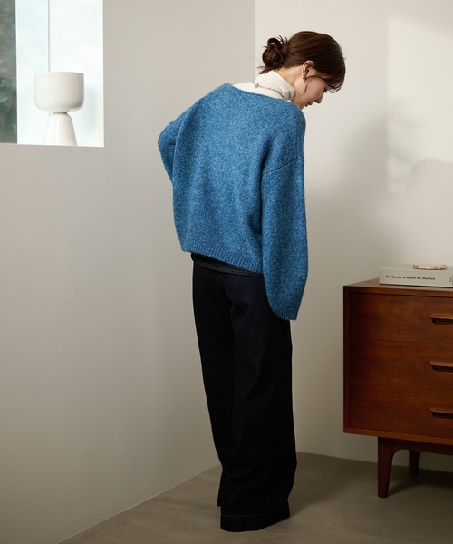 LAULEN(ローレン)の「angola blend v neck mix knit /アンゴラブレンドVネックミックスニットプルオーバー(ニット/セーター・レディース・ブラウン/オレンジ/ブルー・FREE)」の19枚目の写真