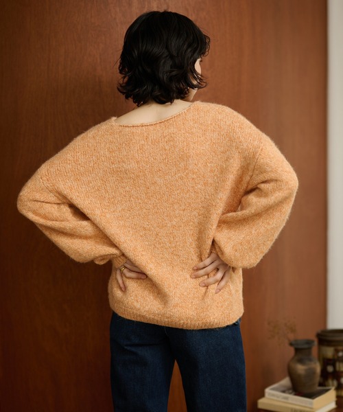 LAULEN(ローレン)の「angola blend v neck mix knit /アンゴラブレンドVネックミックスニットプルオーバー(ニット/セーター・レディース・ブラウン/オレンジ/ブルー・FREE)」の14枚目の写真