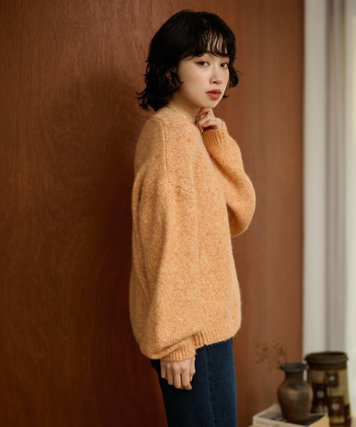 LAULEN(ローレン)の「angola blend v neck mix knit /アンゴラブレンドVネックミックスニットプルオーバー(ニット/セーター・レディース・ブラウン/オレンジ/ブルー・FREE)」の15枚目の写真