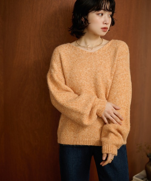 LAULEN(ローレン)の「angola blend v neck mix knit /アンゴラブレンドVネックミックスニットプルオーバー(ニット/セーター・レディース・ブラウン/オレンジ/ブルー・FREE)」の16枚目の写真
