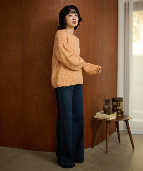 LAULEN(ローレン)の「angola blend v neck mix knit /アンゴラブレンドVネックミックスニットプルオーバー(ニット/セーター・レディース・ブラウン/オレンジ/ブルー・FREE)」の7枚目の写真