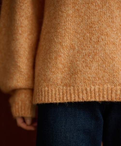 LAULEN(ローレン)の「angola blend v neck mix knit /アンゴラブレンドVネックミックスニットプルオーバー(ニット/セーター・レディース・ブラウン/オレンジ/ブルー・FREE)」の4枚目の写真