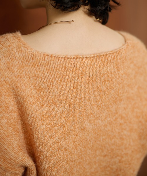 LAULEN(ローレン)の「angola blend v neck mix knit /アンゴラブレンドVネックミックスニットプルオーバー(ニット/セーター・レディース・ブラウン/オレンジ/ブルー・FREE)」の6枚目の写真