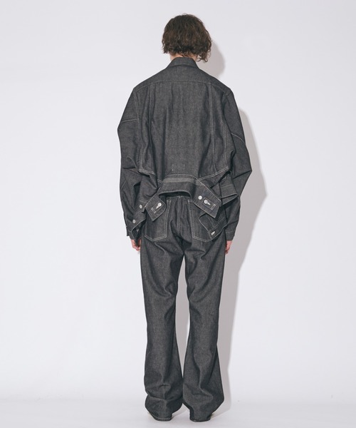 beautiful people(ビューティフルピープル)の「double-end left hand twill denim blouson(デニムジャケット・レディース・インディゴブルー/ブラック・38)」の18枚目の写真