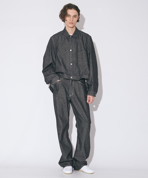 beautiful people(ビューティフルピープル)の「double-end left hand twill denim blouson(デニムジャケット・レディース・インディゴブルー/ブラック・38)」の19枚目の写真