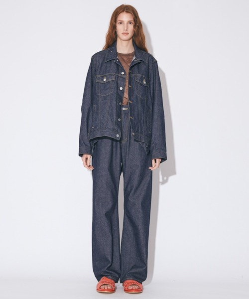 beautiful people(ビューティフルピープル)の「double-end left hand twill denim blouson(デニムジャケット・レディース・インディゴブルー/ブラック・38)」の7枚目の写真