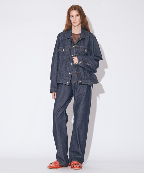beautiful people(ビューティフルピープル)の「double-end left hand twill denim blouson(デニムジャケット・レディース・インディゴブルー/ブラック・38)」の8枚目の写真