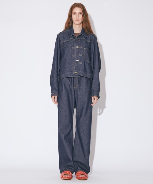 beautiful people(ビューティフルピープル)の「double-end left hand twill denim blouson(デニムジャケット・レディース・インディゴブルー/ブラック・38)」の10枚目の写真