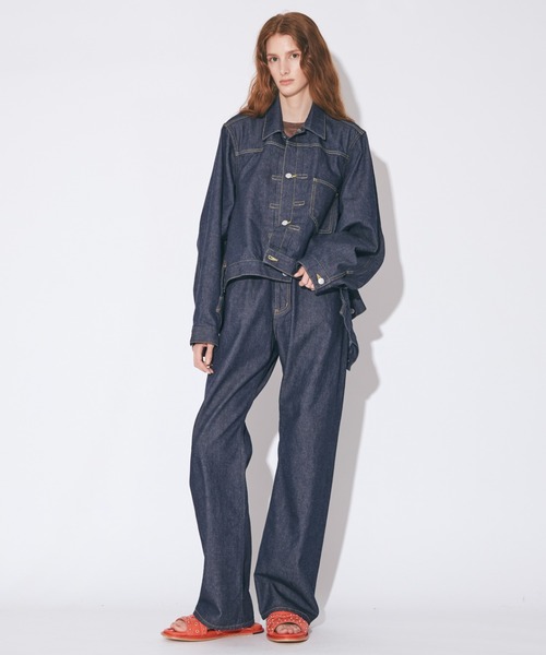 beautiful people(ビューティフルピープル)の「double-end left hand twill denim blouson(デニムジャケット・レディース・インディゴブルー/ブラック・38)」の12枚目の写真