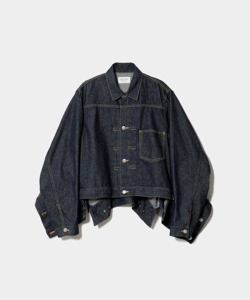 beautiful people(ビューティフルピープル)の「double-end left hand twill denim blouson(デニムジャケット・レディース・インディゴブルー/ブラック・38)」の14枚目の写真