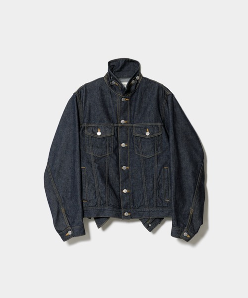 beautiful people(ビューティフルピープル)の「double-end left hand twill denim blouson(デニムジャケット・レディース・インディゴブルー/ブラック・38)」の4枚目の写真