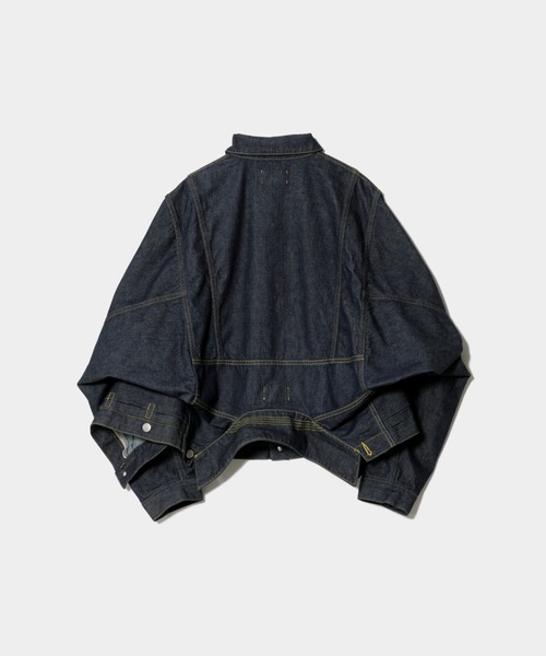 beautiful people(ビューティフルピープル)の「double-end left hand twill denim blouson(デニムジャケット・レディース・インディゴブルー/ブラック・38)」の5枚目の写真