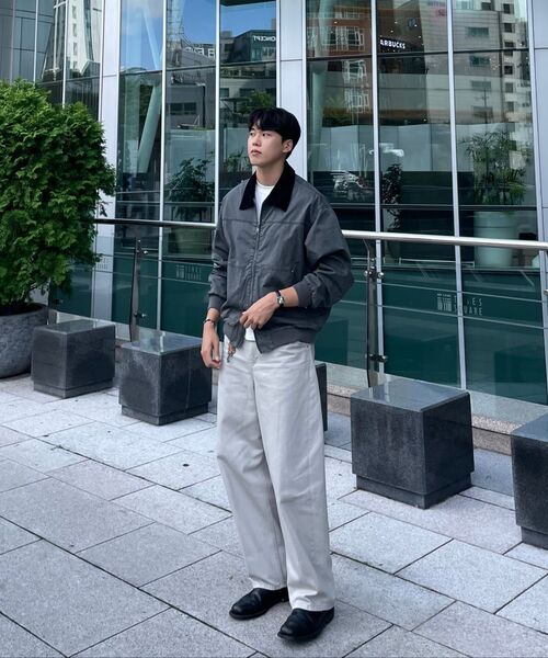 MOOD INSIDE（ムードインサイド）の「バイオコットンブルゾンワークジャケット_チャコール（MA-1・レディース・チャコール・LARGE/MEDIUM）」の2枚目の写真