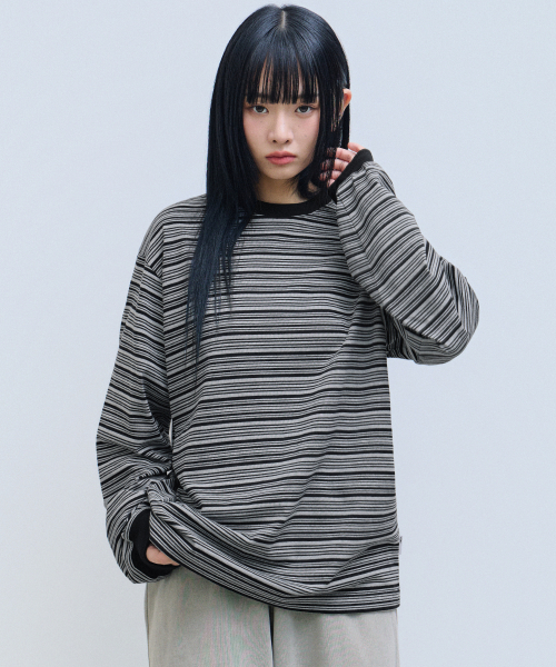 F.ILLUMINATE(フィルミネイト)の「マルチストライプロングスリーブ-ブラック(Tシャツ/カットソー・レディース・その他・SMALL/MEDIUM/LARGE)」の13枚目の写真