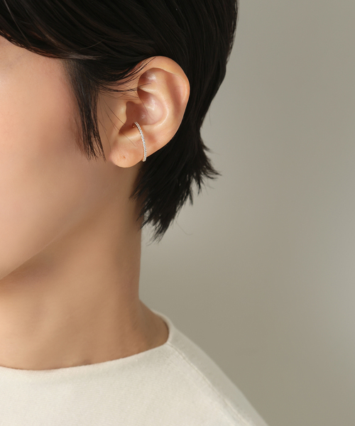 K10☆サークルダイヤピアス片耳 サークルダイヤイヤーカフ K10（片耳）（イヤーカフ）｜Lilas（リラ