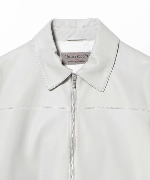 International Gallery BEAMS（インターナショナルギャラリービームス）の「QUATTROCCHI / シープレザー アビエーター ジャケット（ブルゾン・メンズ・ブラック/ライトグレー・44/48/46）」の10枚目の写真