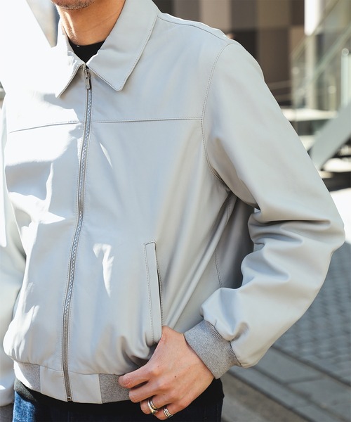 International Gallery BEAMS（インターナショナルギャラリービームス）の「QUATTROCCHI / シープレザー アビエーター ジャケット（ブルゾン・メンズ・ブラック/ライトグレー・44/48/46）」の20枚目の写真