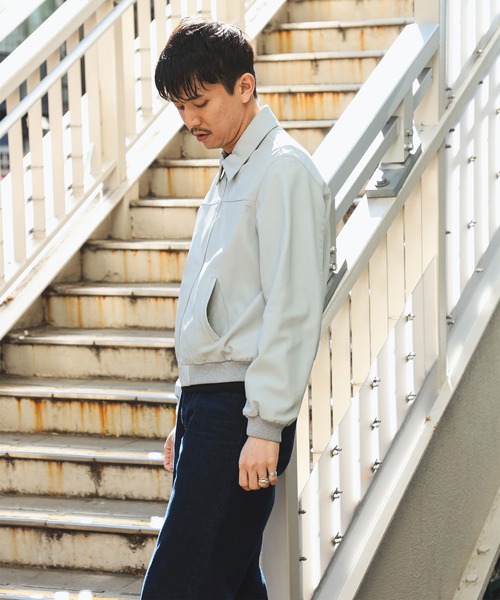 International Gallery BEAMS（インターナショナルギャラリービームス）の「QUATTROCCHI / シープレザー アビエーター ジャケット（ブルゾン・メンズ・ブラック/ライトグレー・44/48/46）」の14枚目の写真