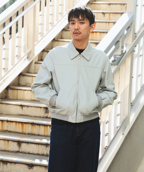 International Gallery BEAMS（インターナショナルギャラリービームス）の「QUATTROCCHI / シープレザー アビエーター ジャケット（ブルゾン・メンズ・ブラック/ライトグレー・44/48/46）」の19枚目の写真