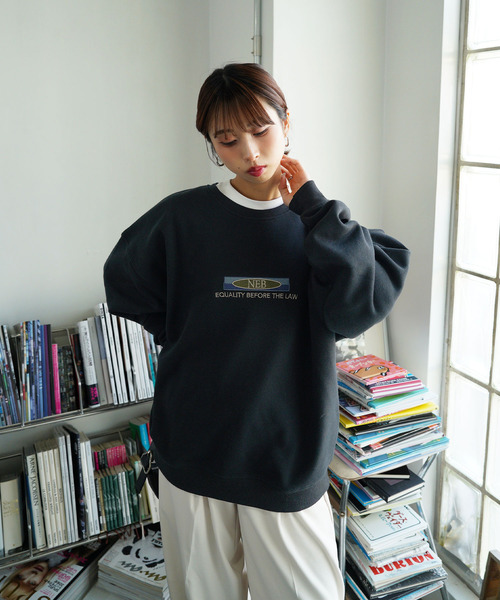 裏起毛ヴィンテージロゴ刺繍スウェット(スウェット)|Chillfar 裏起毛ヴィンテージロゴ刺繍スウェット(スウェット)|Chillfar