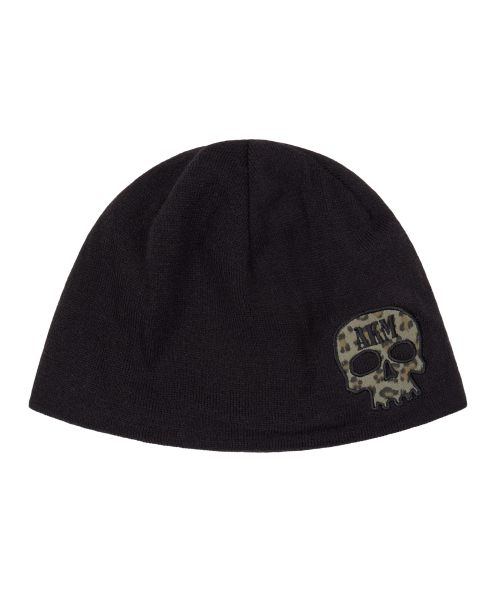 セール】Skull Beanie (Black)（ニットキャップ/ビーニー）｜AAKAM
