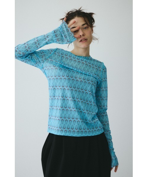 HeRIN.CYE（ヘリンドットサイ）の「Rocket mesh inner tops　　ロケットメッシュインナートップス（Tシャツ/カットソー・レディース・グレー系その他/ブルー系その他・FREE）」の2枚目の写真