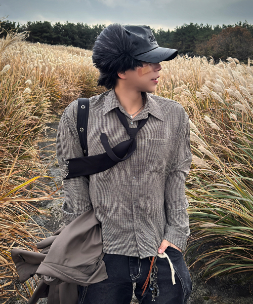 JUAN HOMME(ジュアンオム)の「クロップフィットチェックシャツ(マルチブラウン)(シャツ/ブラウス・メンズ・その他・MEDIUM/LARGE)」の1枚目の写真