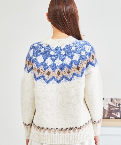 MISCH MASCH(ミッシュマッシュ)の「ZOZO限定 ノルディック柄ふわもこニット(ニット/セーター・レディース・ホワイト・フリ-)」の6枚目の写真