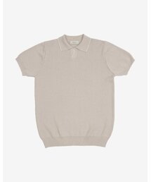 Combination collar knit (Beige)