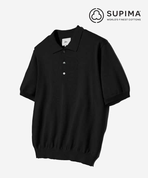 YALE(イェール)の「スーピマコットン 半袖ポロニット ブラック(Tシャツ/カットソー・レディース・その他・SMALL/MEDIUM/LARGE/X-LARGE)」の2枚目の写真
