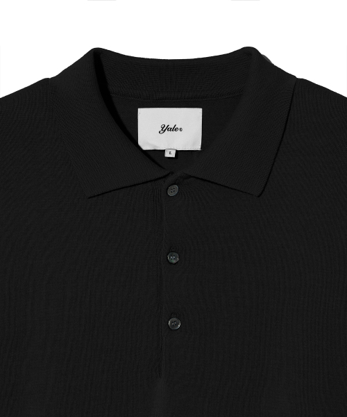 YALE(イェール)の「スーピマコットン 半袖ポロニット ブラック(Tシャツ/カットソー・レディース・その他・SMALL/MEDIUM/LARGE/X-LARGE)」の5枚目の写真