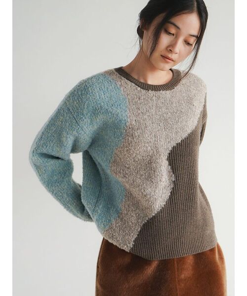 FIKA.（フィーカ）の「Nuance mix knit pullover（ニット/セーター・レディース・ピンク系その他2/ブルー・MEDIUM）」の3枚目の写真