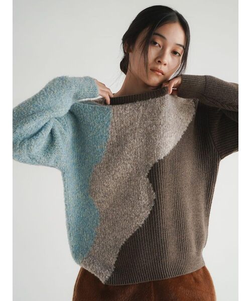 FIKA.（フィーカ）の「Nuance mix knit pullover（ニット/セーター・レディース・ピンク系その他2/ブルー・MEDIUM）」の6枚目の写真