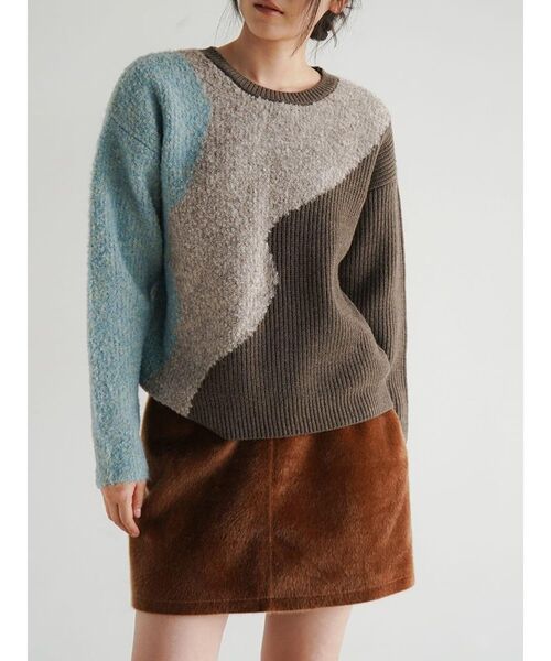 FIKA.（フィーカ）の「Nuance mix knit pullover（ニット/セーター・レディース・ピンク系その他2/ブルー・MEDIUM）」の7枚目の写真