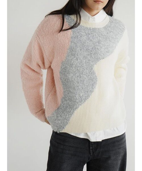 FIKA.（フィーカ）の「Nuance mix knit pullover（ニット/セーター・レディース・ピンク系その他2/ブルー・MEDIUM）」の18枚目の写真