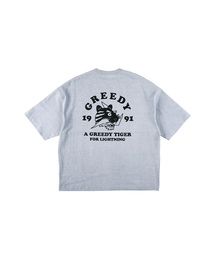 OURPOCKETS（アワーポケッツ）の「グリッドピグメントタイガー6部オーバーサイズTシャツ（スモークブルー）（Tシャツ/カットソー）」