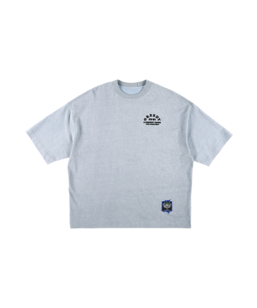 OURPOCKETS(アワーポケッツ)の「グリッドピグメントタイガー6部オーバーサイズTシャツ(スモークブルー)(Tシャツ/カットソー・レディース・グレー・MEDIUM/X-LARGE)」の4枚目の写真