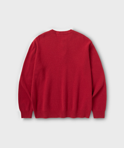 NONBLANK(ノンブランク)の「パインヤーンデイリーヘンリーネックニット_RED(ニット/セーター・メンズ・レッド・LARGE/MEDIUM/X-LARGE)」の2枚目の写真