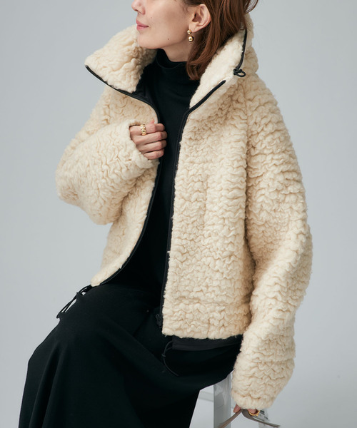 セール】ウールカシミヤボアブルゾン（その他アウター）｜VERMEIL par